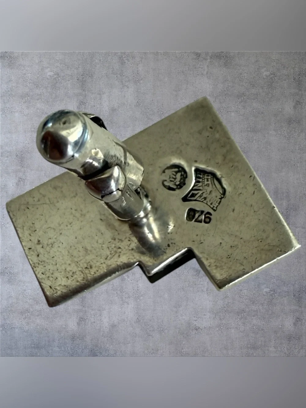 Antonio Pineda Taxco Mexico 970 Silver Onyx Cufflinks Modernist 36g